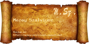 Mezey Szalviusz névjegykártya